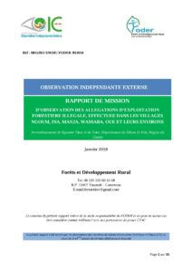 Lire la suite à propos de l’article Non-respect des normes d’exploitations, fraude sur document d’exploitation forestière et exploitation par vente de coupe dans une forêt du domaine national au-delà des limites de l’assiette de coupe par les sociétés EMP attributaire de la Vente de coupe (