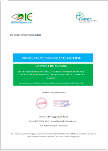 Lire la suite à propos de l’article RAPPORT DE MISSIONDE SUIVI INDEPENDANT DES ACTIVITES MINIERES EFFECTUE DANS LES VILAGES BOUBARA, BEKE ROUTE, MALEA, ZIMBI ETMALEWA, Octobre-Novembre 2022