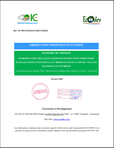 Lire la suite à propos de l’article RAPPORT DE MISSION D’OBSERVATION DES ALLEGATIONS D’EXPLOITATION FORESTIERE ILLEGALE EFFECTUEE DANS LA VC 0804424 ET DANS LA FDN DU VILLAGE MANSOULÉ ET ENVIRONS, Février 2023