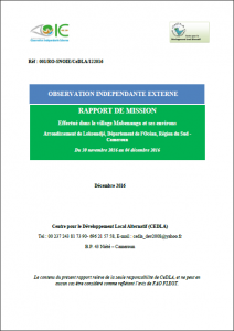 Lire la suite à propos de l’article RAPPORT DE MISSION Effectué dans le village Mabenanga et ses environs Arrondissement de Lokoundjé, Département de l’Océan, Région du Sud – CamerounDu 30 novembre 2016 au 04 décembre 2016