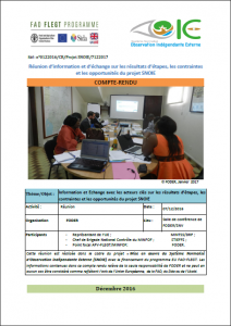 Lire la suite à propos de l’article Compte rendu sur la Réunion d’information et d’échange sur les résultats d’étapes, les contraintes et les opportunités du projet SNOIE, Janvier 2017