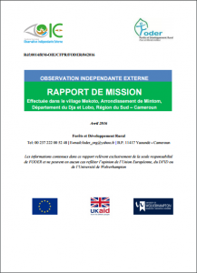 Lire la suite à propos de l’article RAPPORT DE MISSION Effectuée dans le village Mekoto, Arrondissement de Mintom, Département du Dja et Lobo, Région du Sud – Cameroun, Avril 2016