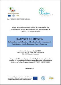 Lire la suite à propos de l’article RAPPORT DE MISSION Information, sensibilisation et identification des communautés bénéficiaires dans la Région du Centre-Cameroun 