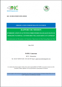 Lire la suite à propos de l’article Rapport de mission d’observation d’activités forestières illégales dans le domaine national autour des villages KOUA et LONDJAP, Mars 2018