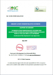 Lire la suite à propos de l’article Rapport de mission d’observation indépendante externe des allégations d’exploitation forestière illégales dans le village BIFA’A ET ENVIRONS, Mai 2019