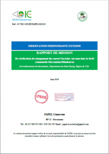 Lire la suite à propos de l’article Rapport de mission de vérification du changement du couvert forestier survenu dans la forêt communale Messaména/Mindourou, Juin 2019