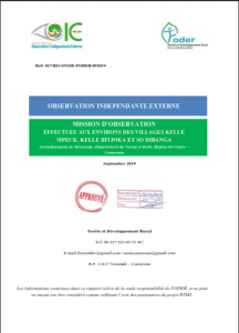 Lire la suite à propos de l’article Rapport de mission d’observation effectuée aux environs des villages KELLE, MPECK, KELLE BITJOKA ET SO DIBANGA, Janvier 2020