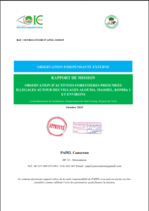 Lire la suite à propos de l’article Rapport de mission d’observation d’activités forestières présumées illégales autour des villages ALOUMA, MASSIEL, KOMBA 1 et environs, Janvier 2020