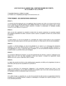 Lire la suite à propos de l’article LOI N° 94-01 DU 20 JANVIER 1994 – PORTANT REGIME DES FORETS,DE LA FAUNE ET DE LA PECHE