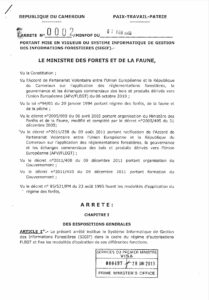 Lire la suite à propos de l’article ARRETE N 0002 mise en vigueur SIGIF MINFOF