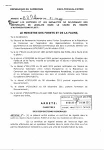 Lire la suite à propos de l’article ARRETE N 0004 certificats de légalité MINFOF