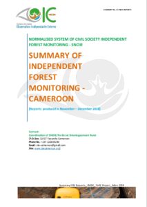 Lire la suite à propos de l’article SUMMARY OF INDEPENDENT FOREST MONITORING -CAMEROON [Reports produced in November – December 2018]