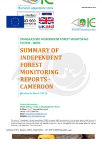 Lire la suite à propos de l’article SUMMARY OF INDEPENDENT FOREST MONITORING REPORTS – CAMEROON [Drafted in March 2022]