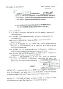 Lire la suite à propos de l’article Arrête 001 02 02 2016 Opérations EI