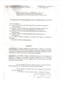 Lire la suite à propos de l’article Arrêté 0070 fixant les catégories d’opération dont la realisation est soumise aux EIE