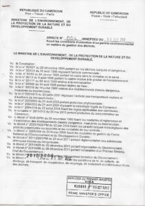 Lire la suite à propos de l’article Arreté-001- 2012 permis-environnemental gestion des déchets