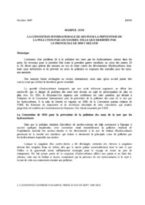 Lire la suite à propos de l’article LA CONVENTION INTERNATIONALE DE 1973 POUR LA PRÉVENTION DELA POLLUTION PAR LES NAVIRES, TELLE QUE MODIFIÉE PAR LE PROTOCOLE DE 1978 Y RELATIF