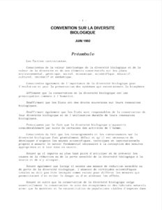 Lire la suite à propos de l’article CONVENTION SUR LA DIVERSITE BIOLOGIQUE JUIN 1992