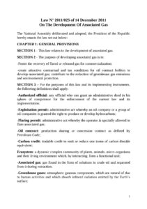Lire la suite à propos de l’article Law N° 2011/025 of 14 December 2011On The Development Of Associated Gas