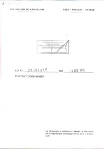 Lire la suite à propos de l’article CODE-MINIER-CAMEROUN