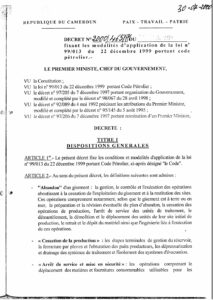 Lire la suite à propos de l’article Decret application du Code Petrolier de 1999.31-1