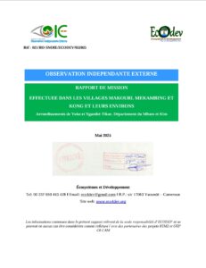 Lire la suite à propos de l’article RAPPORT DE MISSION EFFECTUEE DANS LES VILLAGES MAKOURI, MEKAMBING ETKONG ET LEURS ENVIRONS Arrondissements de Yoko et Ngambé-Tikar, Département du Mbam et Kim