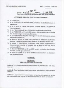 Lire la suite à propos de l’article DECRET n°2011/2584 DU 23 AOÛT 2011 FIXANT LES MODALITE DE PROTECTION DES SOLS ET SOUS SOLS