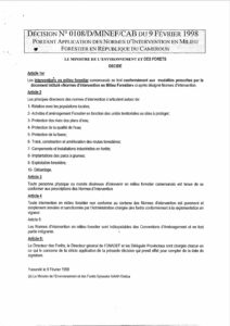 Lire la suite à propos de l’article Decision n°0108-minef du 9 fevrier 1998 portant application des normes d’intervention en milieu forestier