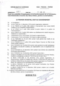 Lire la suite à propos de l’article ARRETE n° 091 / PM DU 25 JUIN 2025 fixant les modalités d’organisation et de fontionnement de la commission interministérielle d’examen des titres miniers, permis et autorisations